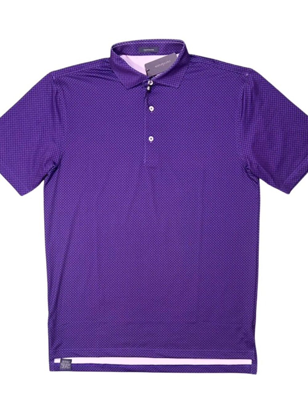 Turtleson Violet / Black Mason Performance Polo Purple Geo Print Golf Shirt MF23